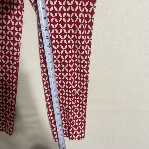 Ann Taylor LOFT Julie Fit Skinny Ankle Pants Printed Red - Size 8 - Picture 7 of 9